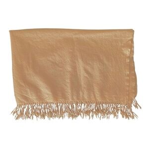 ALFRED SUNG Lightweight Wool Throw Blanket Wrap Shawl Camel